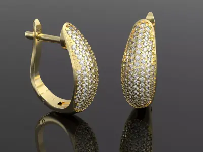 Luxury earring with diamonds  3D print model