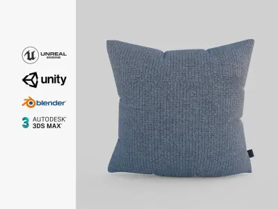 Cushion Rice Stitch Grey Low-poly 3D model