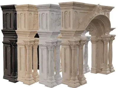 Classical Architectural Arc 02 - Ornate Archway Low-poly 3D model