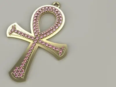 Ankh Pendant Diamond Gold Silver Platinum Luxury 3D print model