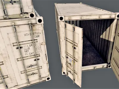Enterable Shipping Container 02 - PBR Low-poly 3D model