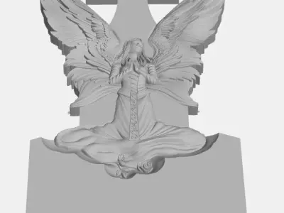 funerary monuments with angel 22 150x80x10 3D model
