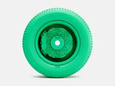 15x8 Minilite Wheel Goodyear Blue Streak 600 Tire  3D print model