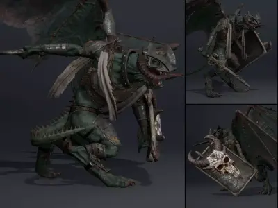 Ghost Swordman ArmWing Low-poly 3D model