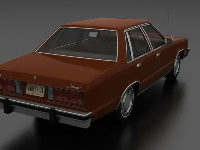 Fairmont 4dr Sedan 1978 Low-poly 3D model