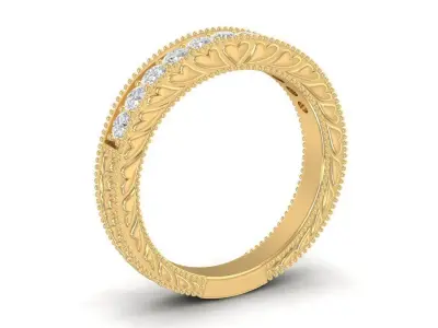Diamond Eternity Gold Ring for Women 872 3D print model