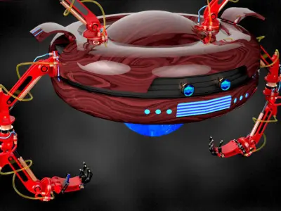 Hover Crab Robot Low-poly 3D model