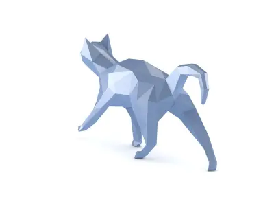 Low Poly Cat polygonal 3D model