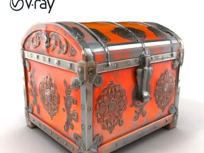 Legendary Antique Treasure Chest model pack Low-poly 3D model
