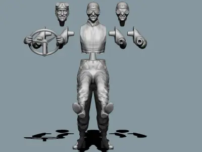 Tazio Nuvolari Driver 3D print model