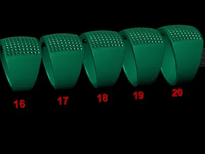 Square Pave Diamond Fashion Ring Free 3D print model