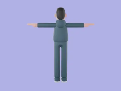 Stylized 3D Male Coach Character - Cartoon Fitness Trainer Model 3D model