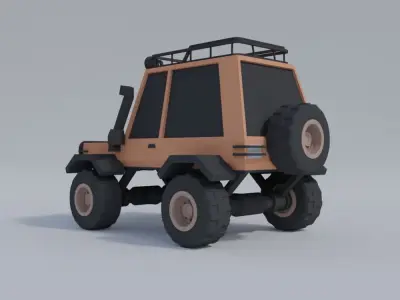 Low-poly car model off road vehicle Low-poly 3D model