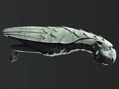 Waterspout Gargoyle Owl Parrot Low-poly 3D model