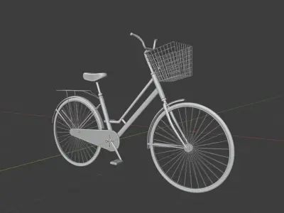 Black cartoon bicycle character model for women classic style  3D model