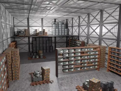 Warehouse Interior Low-poly 3D model purchase