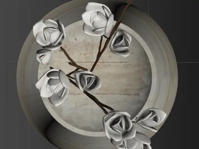 Flowers and vase  Free low-poly 3D model