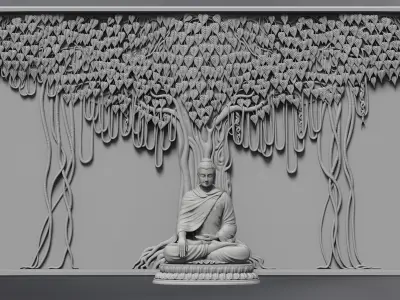 Buddha Bhumisparsh Mudra Low-poly 3D model