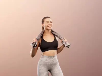 Klara 12632 - Athletic Young Woman Low-poly 3D model