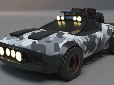 Off - road car Low-poly 3D model