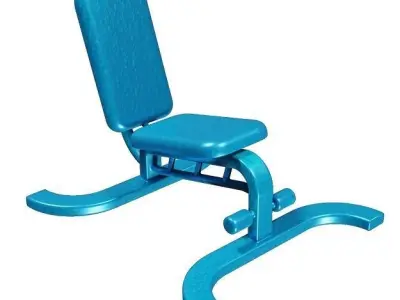 Cartoon Gym Fitness Bench Low-poly 3D model