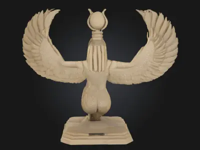 Winged Goddess Statue Divine Monument Model  3D model