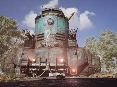 Dieselpunk Vehicle Low-poly 3D model