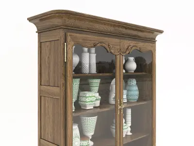 Classic Display Cabinet and Decoration 9 3D model
