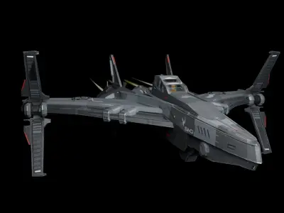 spaceship Low-poly 3D model