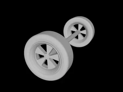 TOY CAR WHEELS WITH SHAFT - SPARE PARTS 3D print model