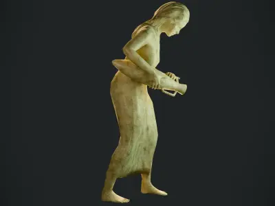 Female Statue Low-poly 3D model