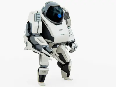 BATTLE DROID S-200 Rigged for Unreal Engine - Unity - MIXAMO 3D model