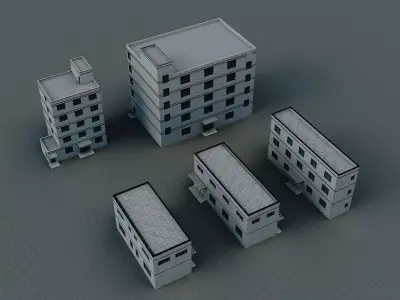 Building-Low set of buildings 3D model