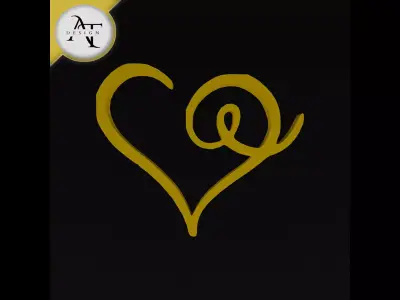 Simple Heart Symbol - 2D Art Free 3D print model 5