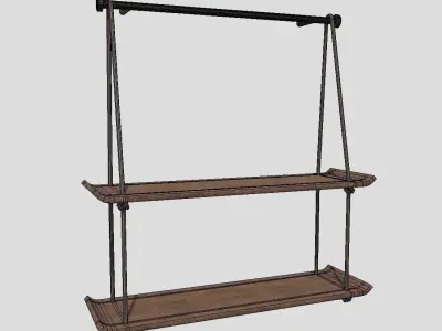 Wall Shelf 5 Low-poly 3D model