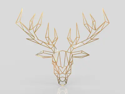 Deer wall decor Low-poly 3D model