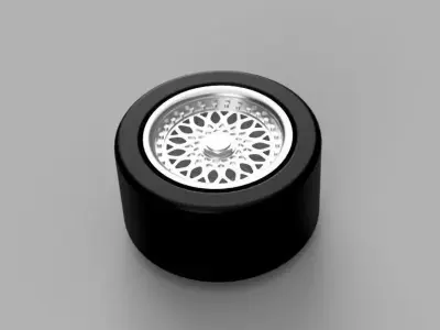 Wheel BBS 15 inch -  miniature scale 1-64 Hotweels Greenlight 3D print model