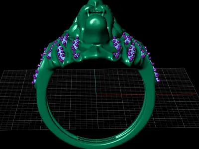 lions rings Low-poly 3D model