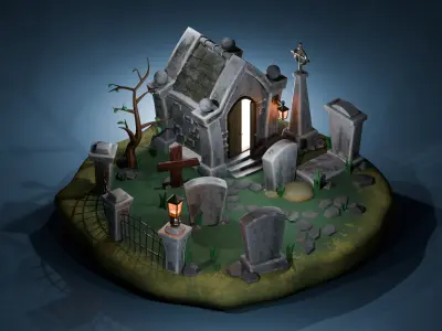 Haunted cemetery 3D model