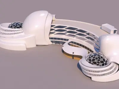 0021 - Organic Curve Hotel - 2Ds Plans - 3Ds Files 3D model