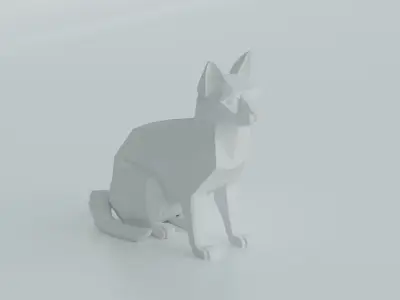 cat sitting sculpture print model 3D print model