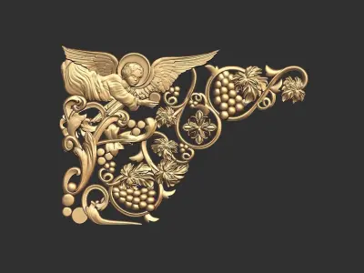 church cover altar angel relief 3D model
