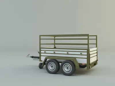 double axle trailer model 3D model