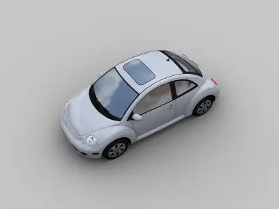 VW Beetle Turbo 5 color Low-poly 3D model