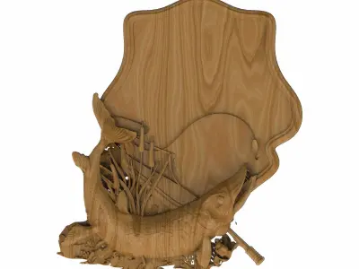 Carved panel painting STL 3D model 20