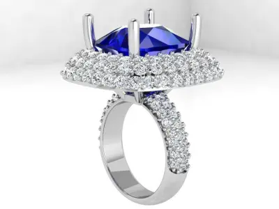 Cushion Halo Ring 4334 3D print model