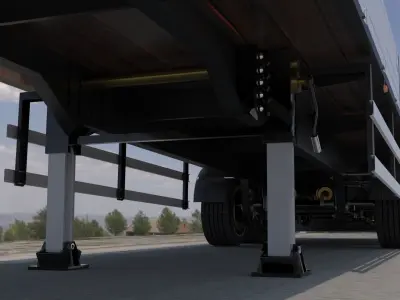 Semi-trailer flatbed trailer 3D model