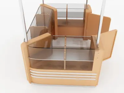 Kiosk Partition Booth a125 3D model