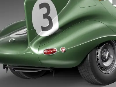 Jaguar D Type Longnose 1954 3D model