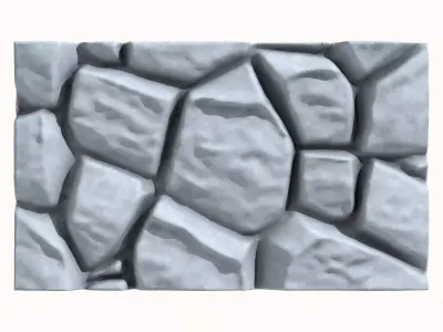Crude Sandstone Rubble Wall 3D model